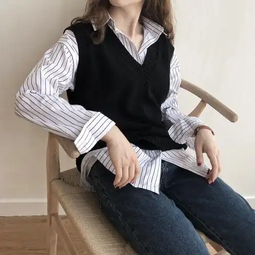 毛衣背心马甲女