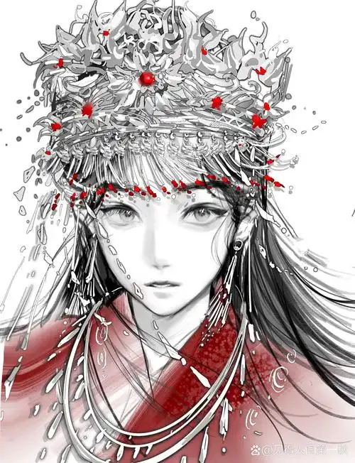 画一版嫁衣小花