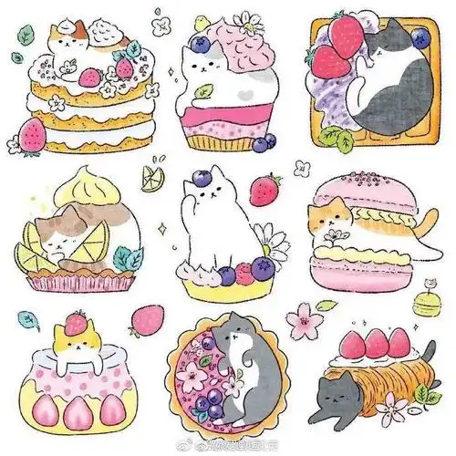 可爱的电子手帐贴纸素材