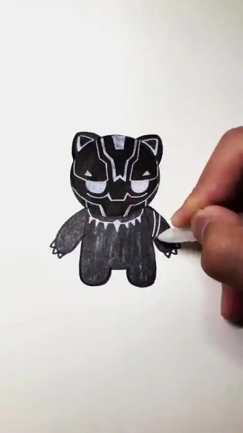 简笔画#奶凶奶凶的黑豹