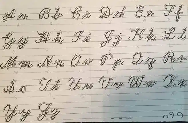 英文圆体字26字母书写