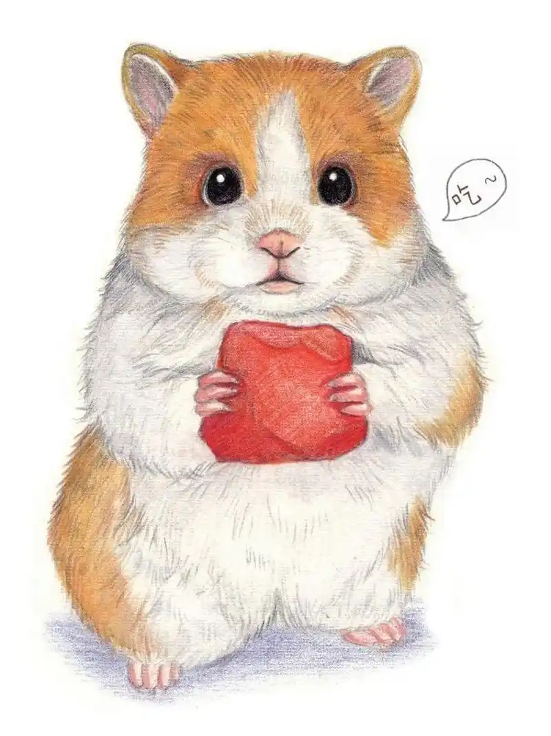 彩铅小动物-金丝熊 绘画要点 1.