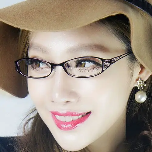 女士近视轻巧镂空镜框眼镜架眼镜女款