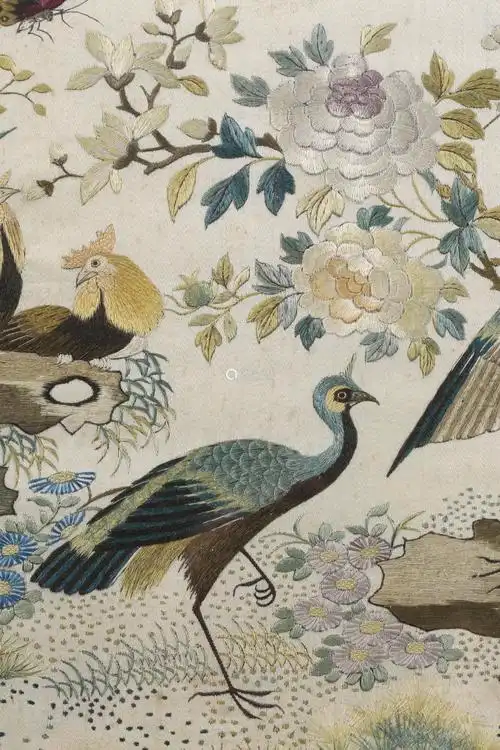 清 粤绣五伦图绣片-【成交 价格 图片】