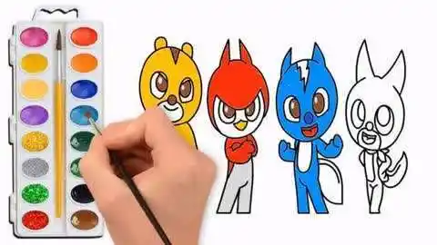 迷你特工队 绘画-填图之蓝色的弗特