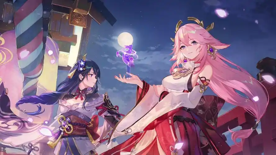 原神动态壁纸八重神子雷电影