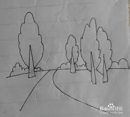 画一幅有路的风景画简笔画