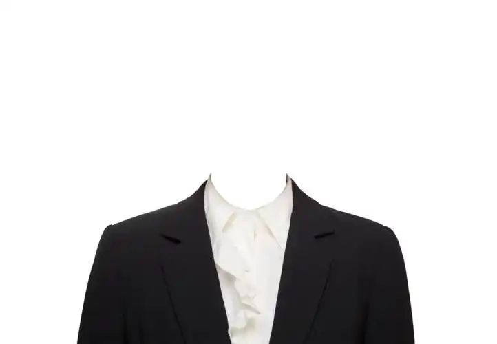 5482196黑西装花领子的女士证件照模板54825073206黑西装白衬衣领子