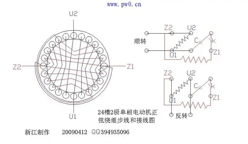 电动机绕组接线图