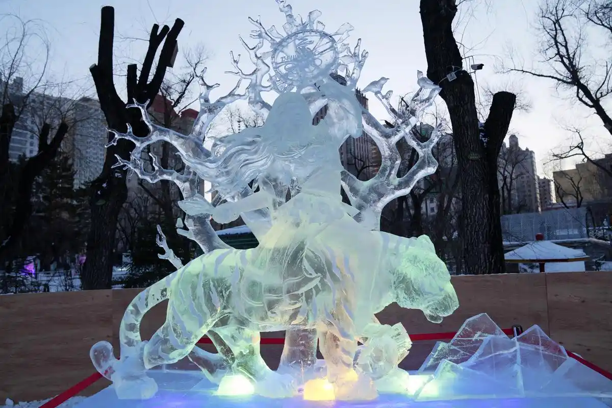 全国专业冰雕比赛冰城收官