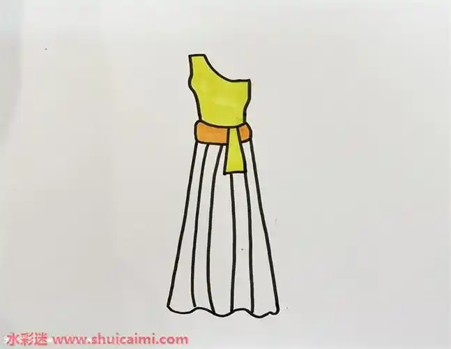 长裙子怎么画长裙子简笔画画法