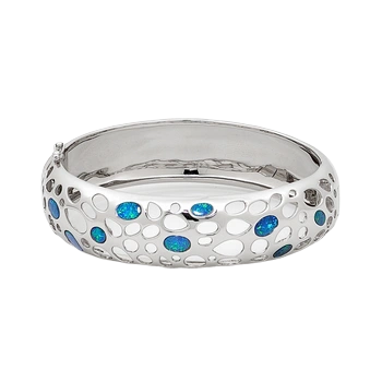 银色浅蛋白石双头手镯