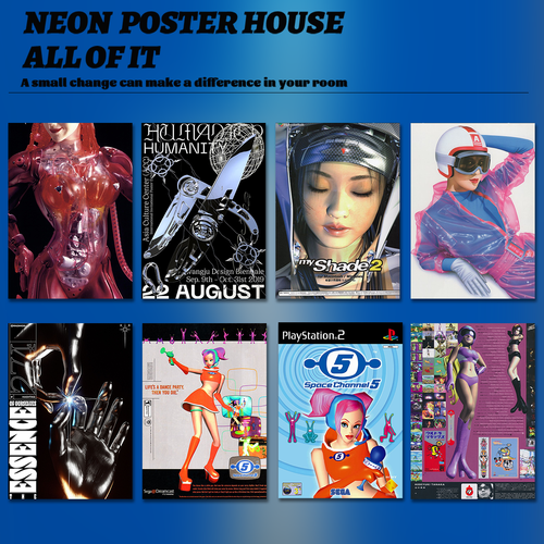 y2k海报55张|未来感|赛博朋克|动漫|工作室卧室装饰画|动漫