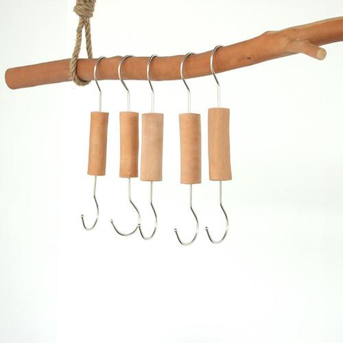 衣架饰品钩手工实木s钩简易包包小饰品头绳挂钩加长干树枝装饰钩