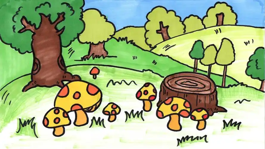 儿童简笔画 美丽的森林