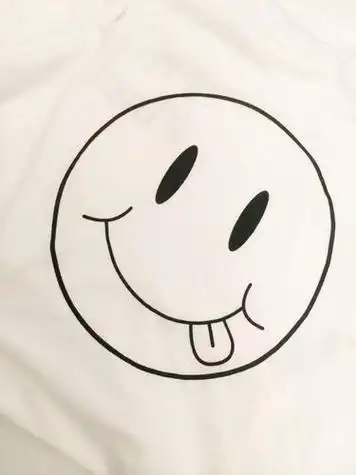 新款韩版学院风卡通笑脸表情字母印花情侣短袖t恤 纯教你画儿童简笔画