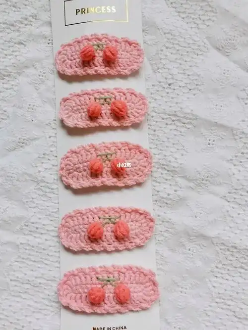 樱桃发夹钩织(附图解)