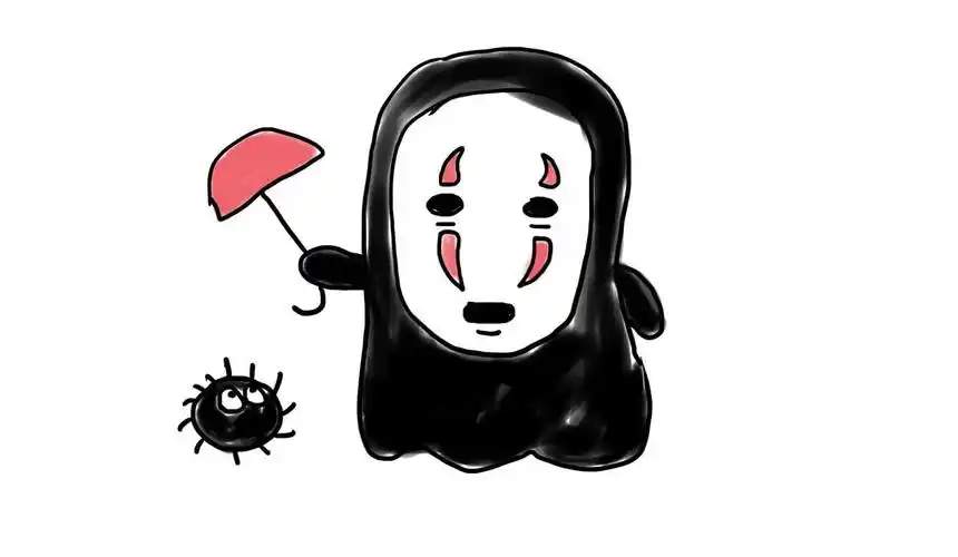 千与千寻动画角色卡通无脸男的简笔画画法 宝宝轻松学画画