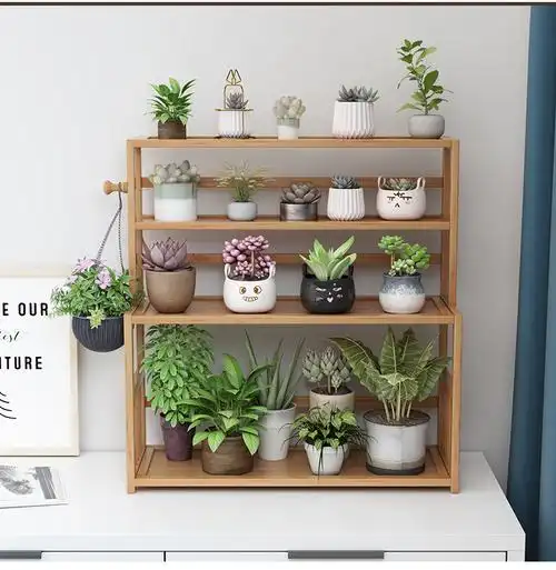 办公室花架轻奢花架桌面上花架子置物架室内阳台装饰多肉绿箩花盆架