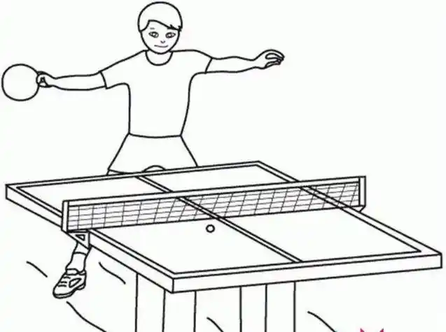 男孩子打乒乓球的简笔画