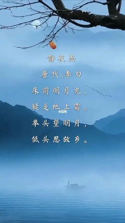 举头望明月低头思故乡