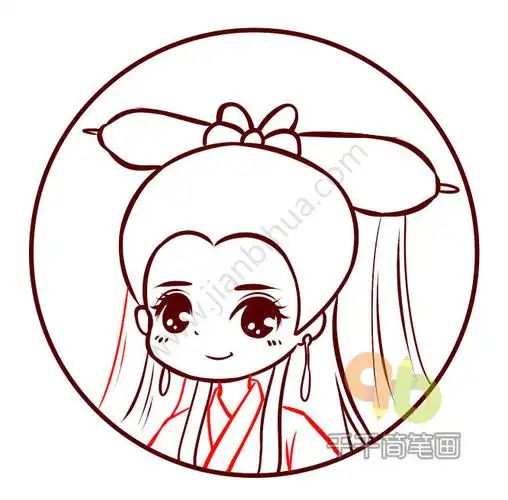 人物 明星人物 白素贞简笔画怎么画?卡通明星简笔画图片教程.