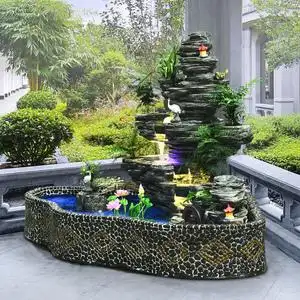 假山景观流水喷泉室内阳台小型鱼池户外花园庭院造景可养鱼缸摆件