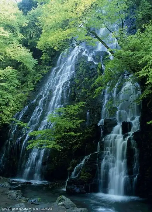 高山瀑布流水图片