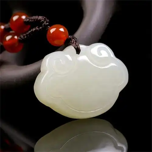 碧凤阁和田玉平安锁吊坠白玉玉石长命锁玉锁宝宝儿童挂件玉坠款式二