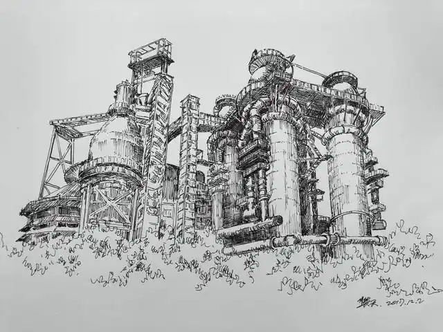 首钢·大炼炉类别:工笔花鸟临摹作者:姜燕飞作品:富贵长寿类别:钢笔画