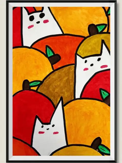 丙烯画一组学生临摹作品