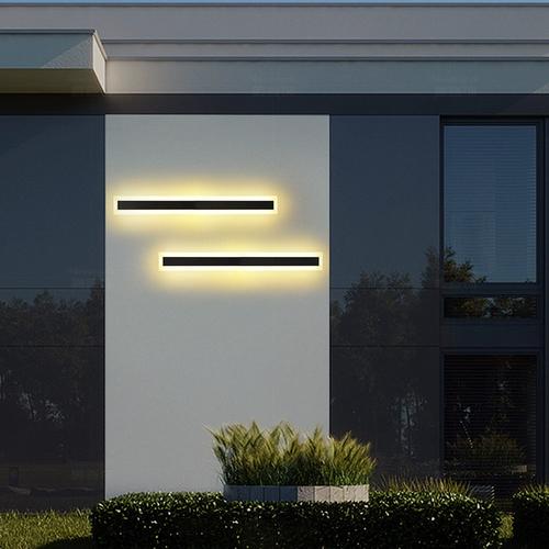 简约现代户外外墙防水壁灯长条线形防雨壁灯极简花园酒店大门口灯