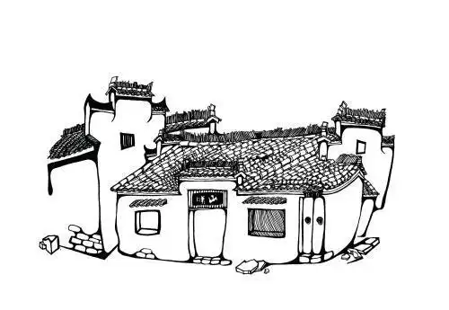 关于宏村的简笔画 简笔画图片大全-普车都