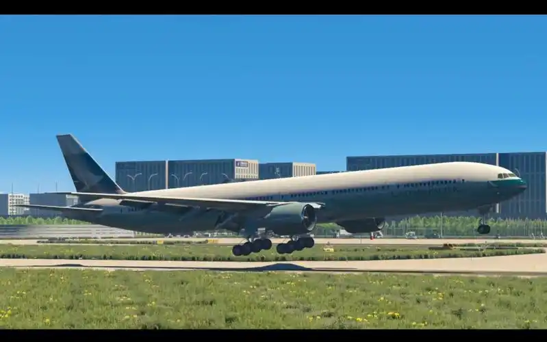 国泰航空777-300er降落北京大兴国际机场(此视频比普通视频来说制作不