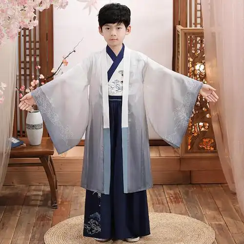 汉服男儿童古装公子少爷服男孩唐装中国风国学男童套装学生演出服