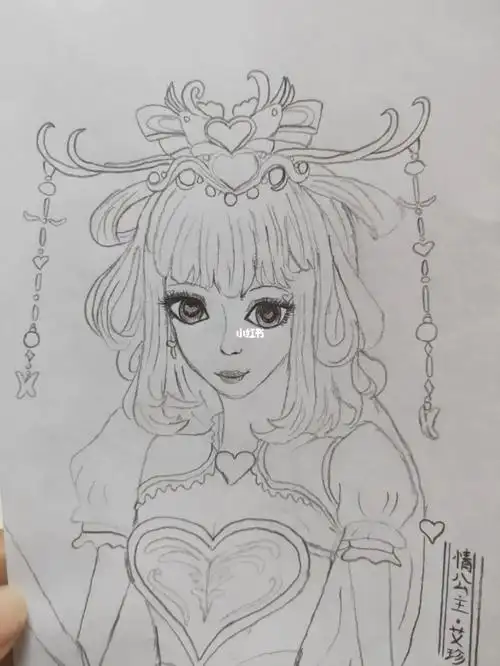 精灵梦叶罗丽情公主艾珍可爱公主手绘