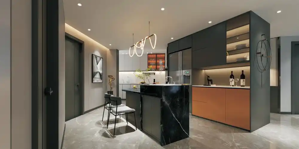 现代轻奢风格装修漂亮上档次棕调的高级感