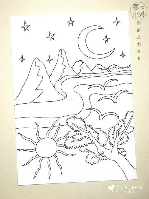 日月星辰幼儿简笔画