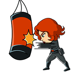 女汉子打拳发泄gif动图_动态图_表情包下载_soogif