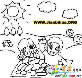 人在看风景的简笔画