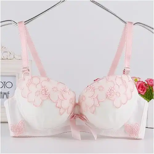 日系田园少女简约高中学生聚拢内衣蕾丝纯棉小胸罩薄款软钢圈文胸
