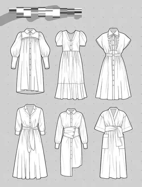 procreate衬衫裙款式图教程