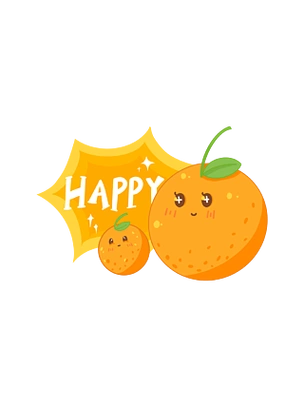 手绘卡通可爱夏日水果橘子贴纸