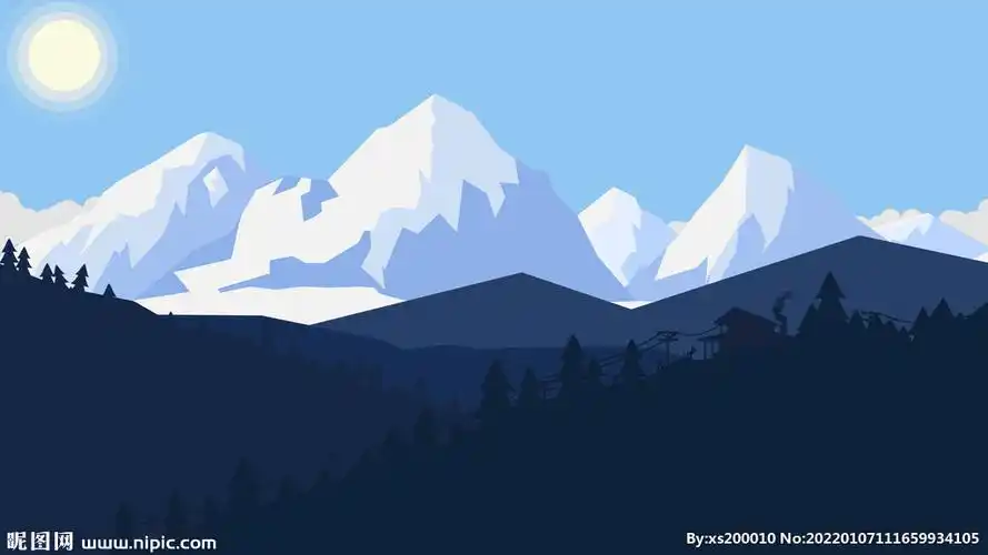 雪山风景绘画8k壁纸