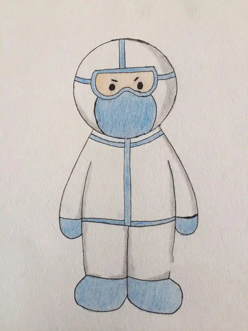 简笔画|抗疫英雄 致敬逆行者,敬畏自然,守护生命.