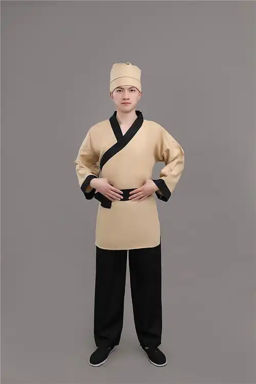 新款店小二平民古装演出成人汉服男农夫家丁仆人书童茶艺馆工作服