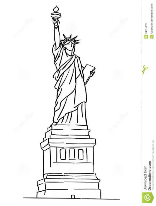 自由女神像简笔画卡通