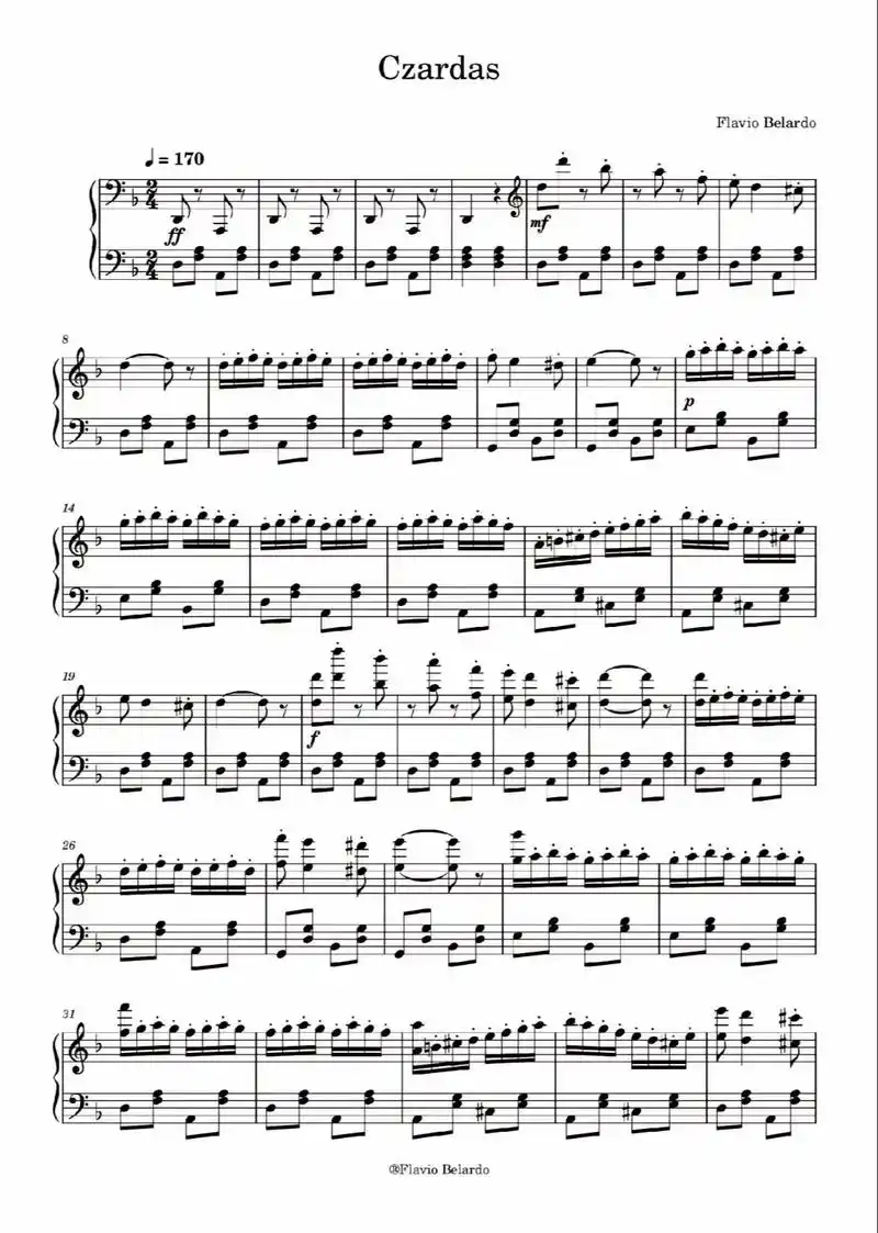 查尔达什舞曲 7-8级小朋友可以弹#曲谱分享 #钢琴 #0基 - 抖音