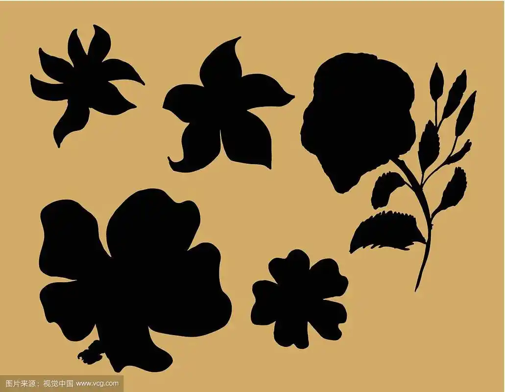 芙蓉花剪影矢量艺术