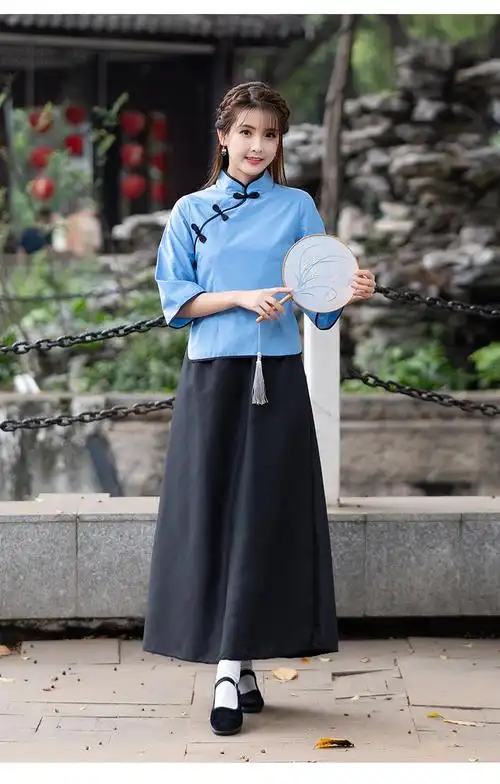 民国学生装五四运动女五四青年装风女装中山装男班服舞台表演合唱服装